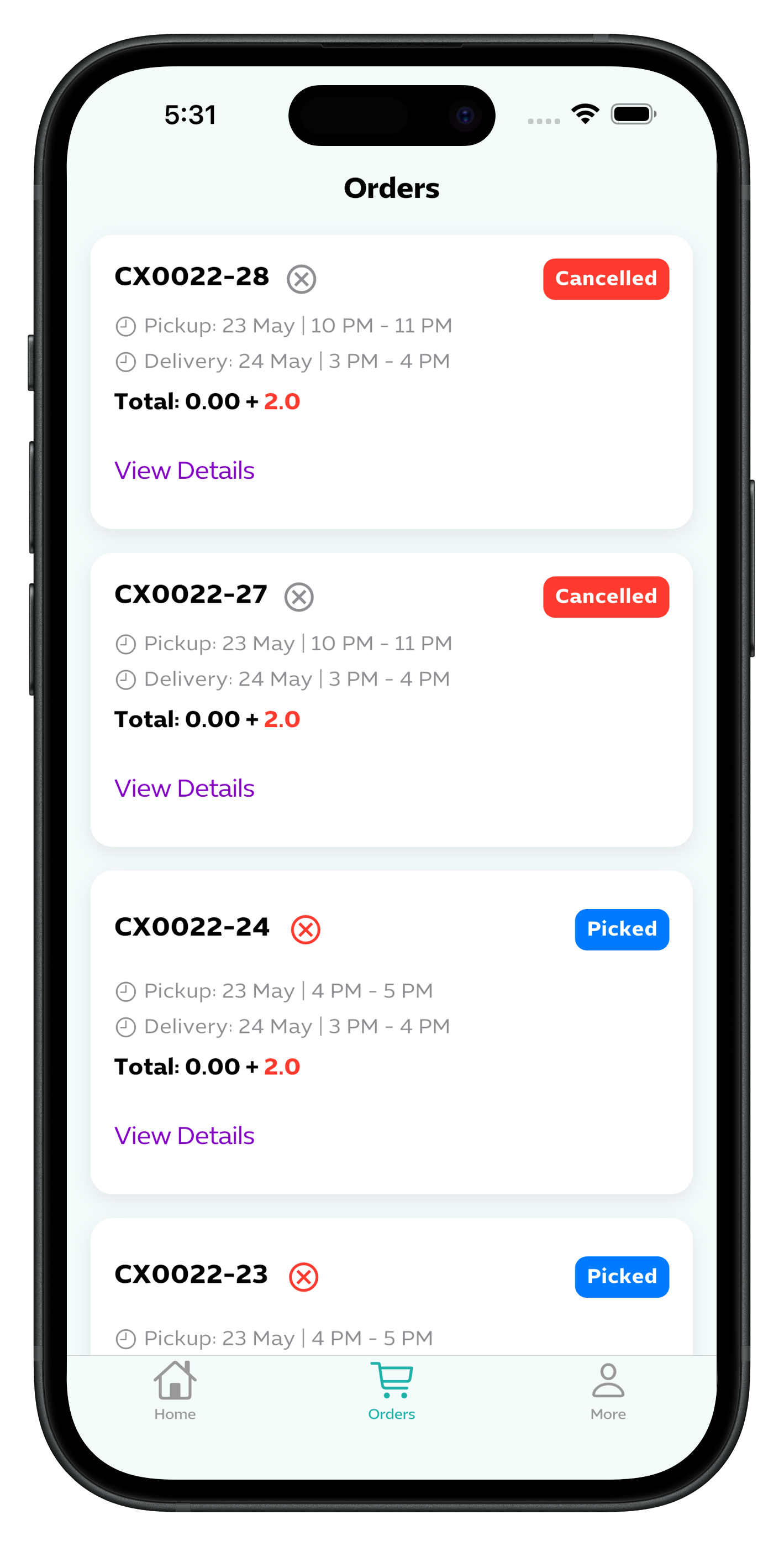 Waves App Order Status